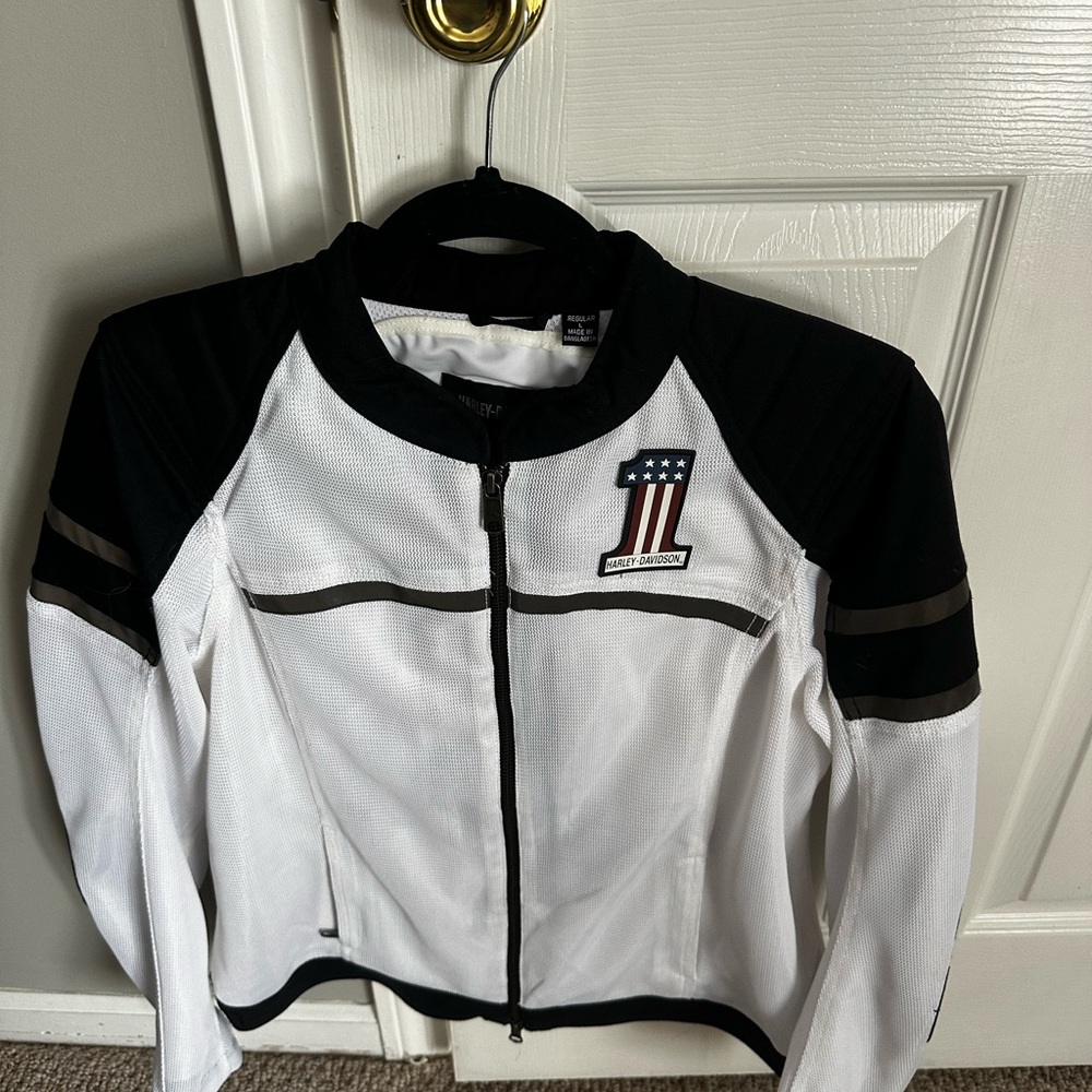 Harley-Davidson Black and White Bomber Jacket
